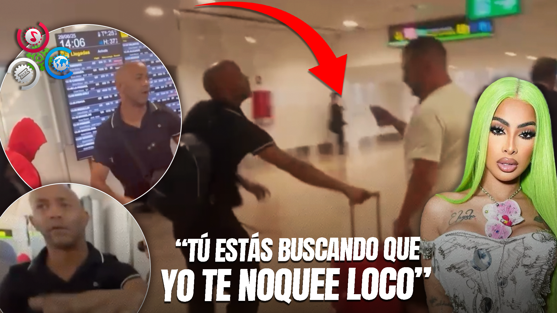 Miembro Del Equipo De Yailin La Más Viral Se Enfrenta A Reportero En Aeropuerto De España