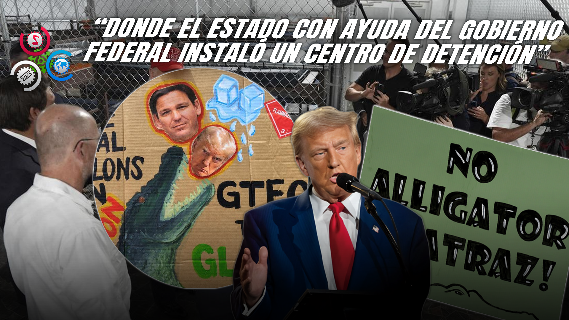 Trump Recorre “Alligator Alcatraz” En Medio De Manifestaciones En Su Contra