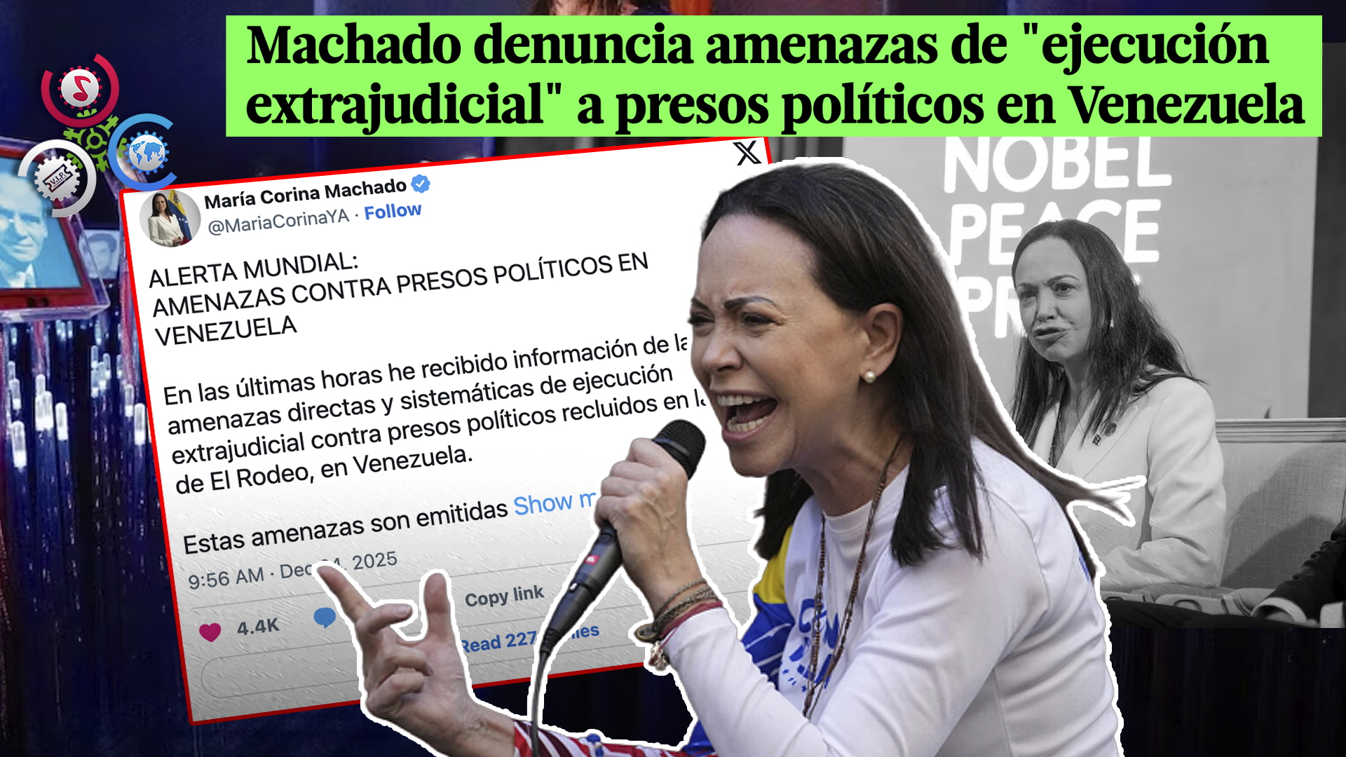 “Hay Vidas En Riesgo Hoy”: María Corina Machado Denuncia Amenazas De Ejecuciones Extrajudiciales Contra Presos