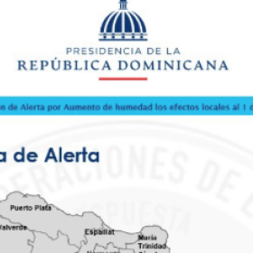 COE pone a siete provincias y el D.N. en alerta verde: la vaguada amenaza con lluvia fuerte para mañana